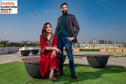 Ghazal Alagh, Chief innovation officer &amp co-founder, Honasa Consumer and Varun Alagh(right), CEO &amp co-founder, Honasa Consumer
Image: Amit Verma