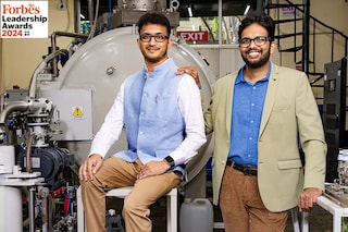 Yashas Karanam (right), and Rohan Ganapathy of Bellatrix Aerospace Image: Selvaprakash Lakshmanan for Forbes India