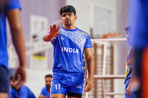Pawan Sehrawat, the national kabaddi captain. Image: Courtesy  JSW Sports Pawan Sehrawat, the national kabaddi captain. Image: Courtesy  JSW Sports