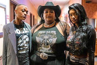 Trea Swindle, Danica Hart, and Devynn Hart of Chapel Hart stand for a portrait before their performance at The Grand Ole Opry in Nashville, Tennessee, on March 14, 2024.
Image: Seth Herald / AFP