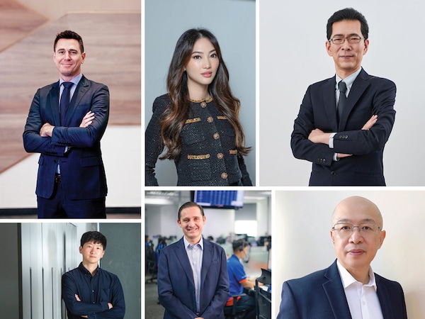(Clockwise from left)Chris Shaw, CEO, Advanced Navigation, Cindy Angelina, CEO, ESQA Cosmetics, Tomohiro Tada, CEO, AI Medical Service, Michael Chen, CEO, Great Bay Bio, Nicolas Faquet, CEO, Rojai, and Kim Tae-sung, CEO, Caring 