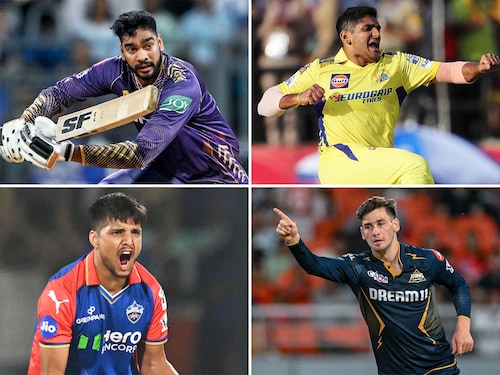 ise from top - Venkatesh Iyer, Tushar Deshpande, Noor Ahmad, and Rasikh Salam. Image: AFP ise from top - Venkatesh Iyer, Tushar Deshpande, Noor Ahmad, and Rasikh Salam. Image: AFP