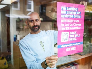 Anil Douglas, a campaigner in support of the assisted dying bill whose father suffered from multiple sclerosis and committed suicide, poses for a portrait following an interview with AFP in London on November 15, 2024 
Image: Henry Nicholas / AFPÂ©