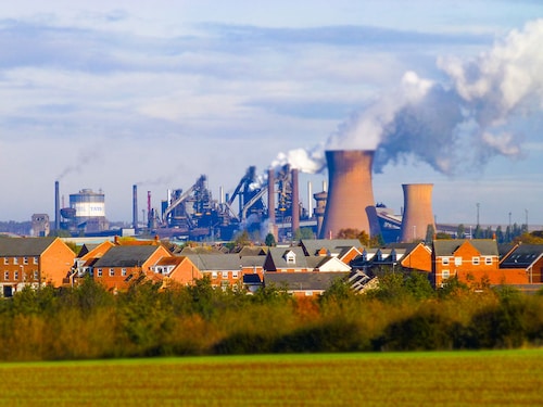 A view of the Tata Steelworks in Scunthorpe, UK. The largest steel making plant in the UK and apparently the largest industrial site in the UK too. Once called British Steel, then Corus and now part of the Tata brand.
Image: Paul Simpson/Getty Images