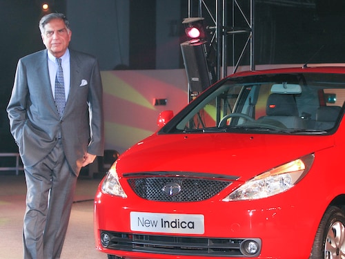 (File) Tata Company Chairman Ratan Tata during the launch of New Indica at the 9th Auto Expo in New Delhi, on Wednesday. JANUARY 9, 2008(Photo by Sonu Mehta/Hindustan Times via Getty images) (File) Tata Company Chairman Ratan Tata during the launch of New Indica at the 9th Auto Expo in New Delhi, on Wednesday. JANUARY 9, 2008(Photo by Sonu Mehta/Hindustan Times via Getty images)