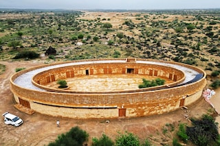 The Rajkumari Ratnavati girls" school uses the same yellow sandstone as the 12th-century fort in nearby Jaisalmer, in India"s western state of Rajasthan, dubbed the "golden city" due to the colour of the rock.
Image: Idrees Mohammed / AFP©