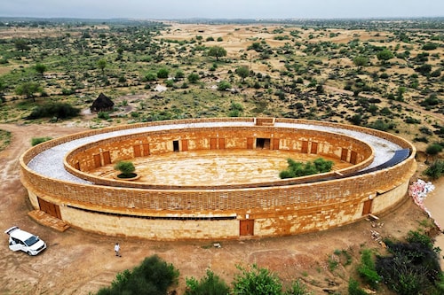 The Rajkumari Ratnavati girls" school uses the same yellow sandstone as the 12th-century fort in nearby Jaisalmer, in India"s western state of Rajasthan, dubbed the "golden city" due to the colour of the rock.
Image: Idrees Mohammed / AFP© The Rajkumari Ratnavati girls" school uses the same yellow sandstone as the 12th-century fort in nearby Jaisalmer, in India"s western state of Rajasthan, dubbed the "golden city" due to the colour of the rock.
Image: Idrees Mohammed / AFP©