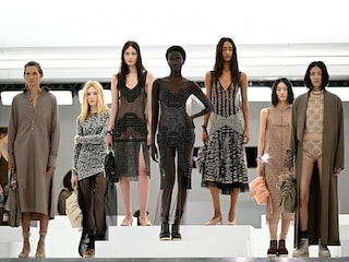 Models stand on the runway at the end of the Fendi collection show at Milan"s Fashion Week Womenswear Spring / Summer 2025, on September 17, 2024 in Milan. Image: Gabriel Bouys / AFPÂ©