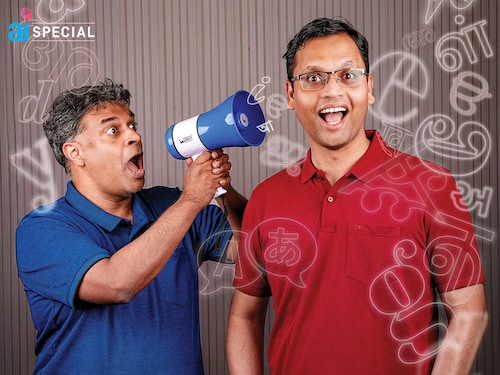 Vivek Raghavan (left) and Pratyush Kumar, Cofounders, Sarvam AI
Image: Selvaprakash Lakshmanan for Forbes India Digital imaging: Kapil Kashyap Vivek Raghavan (left) and Pratyush Kumar, Cofounders, Sarvam AI
Image: Selvaprakash Lakshmanan for Forbes India Digital imaging: Kapil Kashyap