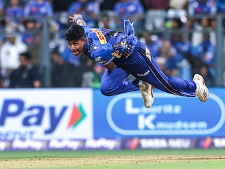 Mumbai Indians" left-arm pacer Ashwani Kumar is seen in action in their game against Kolkata Knight Riders at the Indian Premier League match at the Wankhede Stadium, Mumbai, India, on March 31, 2025. Ashwani dazzled in his debut with bowling figures of 4 for 24, making him the first Indian bowler to bag four wickets on his IPL debut.