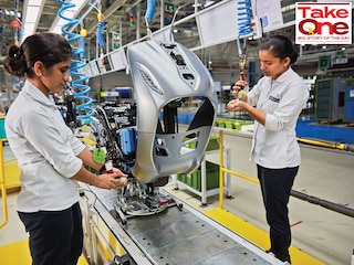 Bajaj’s EV manufacturing plant in Akurdi, Pune. So far in 2025, Bajaj has sold 54,348 electric two-wheelers
Image: Courtesy Bajaj Auto
