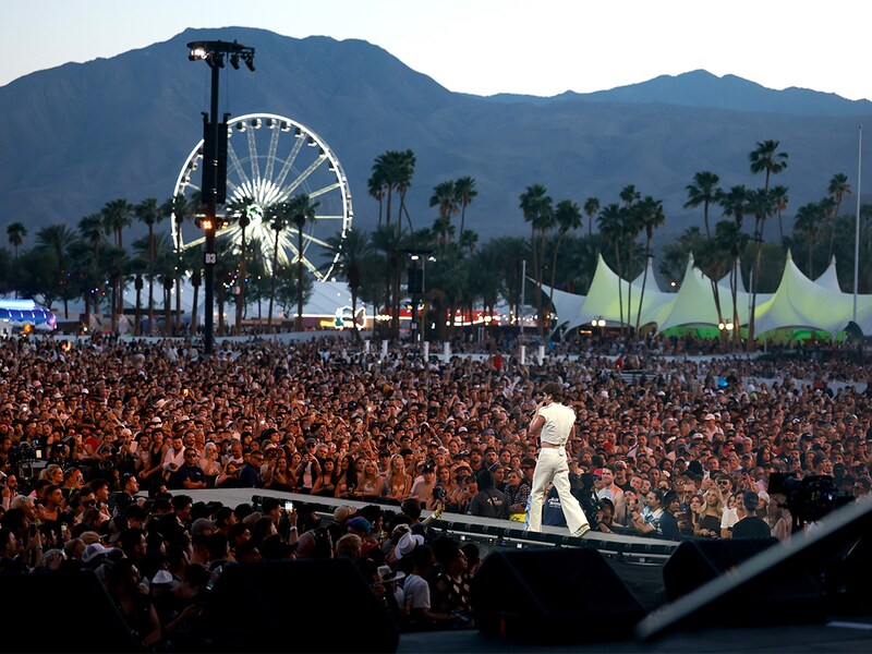 Benson Boone performs at the Coachella Stage during the 2025 Coachella Valley Music and Arts Festival at the Empire Polo Club on April 11, 2025, in Indio, California.