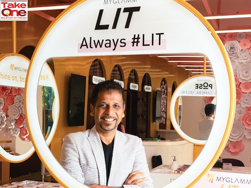 Darpan Sanghvi, Group Founder and CEO, Good Glam Group at their MyGlamm Experiential Store at Juhu, Mumbai
Image: Neha Mithbawkar for Forbes India Darpan Sanghvi, Group Founder and CEO, Good Glam Group at their MyGlamm Experiential Store at Juhu, Mumbai
Image: Neha Mithbawkar for Forbes India