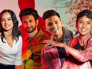 (L-R)Devika Gholap, Co-founder and chief product officer, OptraScan Rohit Saraf, actor Yashasvi Jaiswal, cricketer Kavya Karnatac, Founder, KK Create