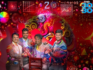 (From left): Bhanzu co-founders Jonnalagadda Sai Krishnakanth, Devulapalli Lakshmi Prachotan, Neelakantha Bhanu and Alluru Uday Kiran
Image: Selvaprakash Lakshmanan for Forbes India Directed By: Kapil Kashyap