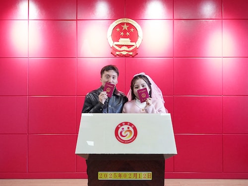 Chinese authorities play cash-giving Cupid to boost marriage rates 
Image: Agatha Cantrill / AFPTV / AFP© Chinese authorities play cash-giving Cupid to boost marriage rates 
Image: Agatha Cantrill / AFPTV / AFP©