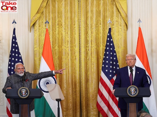 Beyond the focus on the India-US trade balance, the bilateral meeting reinforced the importance of the two countries" strategic partnership in areas like defence and technology, analysts feel.
Image: Kevin Lamarque / Reuters