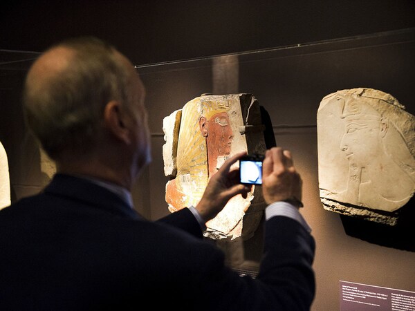 (ca. 1479-1425 B.C.) and "Relief of Ramesses II (L), New Kingdom, Dynasty 19, reign of Ramesses II (ca. 1279-1213 B.C.) 
Image: Stan Honda / AFPÂ©
