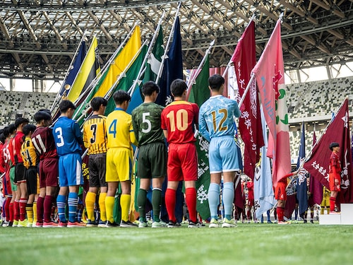 High school football teams from Japan"s 47 prefectures at the opening ceremony for the 103rd All Japan high school soccer tournament at the National Stadium of Tokyo
Image: Philip Fong / AFPÂ©