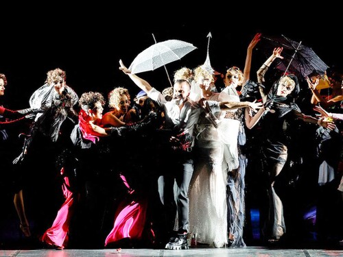 French designer Julien Fournie (C) celebrates with models after his show during the Women"s Haute-Couture Spring/Summer 2024 Fashion Week in Paris on January 23, 2024. Image: Geoffroy Van Der Hasselt / AFP© French designer Julien Fournie (C) celebrates with models after his show during the Women"s Haute-Couture Spring/Summer 2024 Fashion Week in Paris on January 23, 2024. Image: Geoffroy Van Der Hasselt / AFP©
