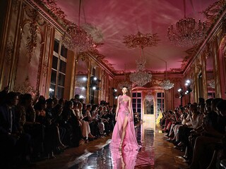 A model presents a creation for Zuhair Murad during the Women"s Haute-Courture Spring in Paris on January 29, 2025.
Image: Julien De Rosa / AFP