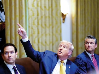 US President Donald Trump, US Secretary of State Marco Rubio (L) and US Defense Secretary Pete Hegseth (R), at a cabinet meeting at the White House Image: Andrew Harnik / Getty Images Via AFP