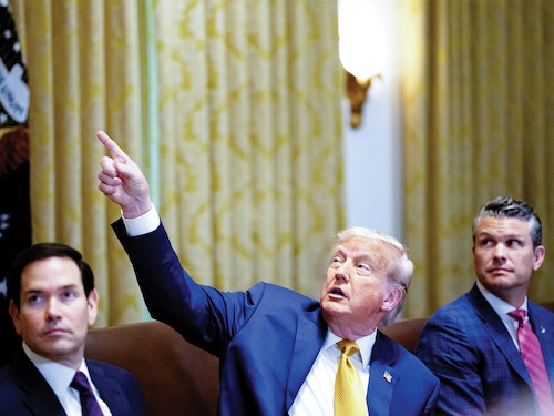 US President Donald Trump, US Secretary of State Marco Rubio (L) and US Defense Secretary Pete Hegseth (R), at a cabinet meeting at the White House Image: Andrew Harnik / Getty Images Via AFP