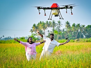 Devika Chandrasekharan and Devan Chandrasekharan, co-founders, Fuselage Innovations which uses Unmanned Aerial Vehicles (UAVs) to address critical challenges like post-natural disaster management, especially for farmers. Image: Courtesy Fuselage Innovations