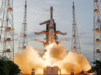 Indian Space Research Organisation"s launch vehicle GSLV-F16 carrying the NISAR earth observation satellite lifts off from the launch pad at the Satish Dhawan Space Centre in Sriharikota, Andhra Pradesh on July 30, 2025. This formidable radar satellite, jointly developed by the United States and India, is designed to track subtle changes in Earth"s land and ice surfaces and help predict both natural and human-caused hazards.