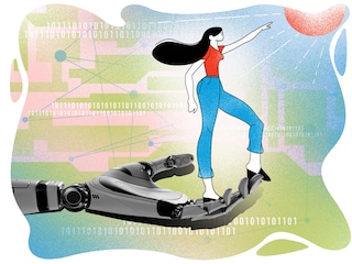 When you embed an AI co-worker into the pyramid of people, the shape of that pyramid begins to shift, flattening hierarchy and decentralising control.
Illustration: Chaitanya Dinesh Surpur  Image: Shutterstock