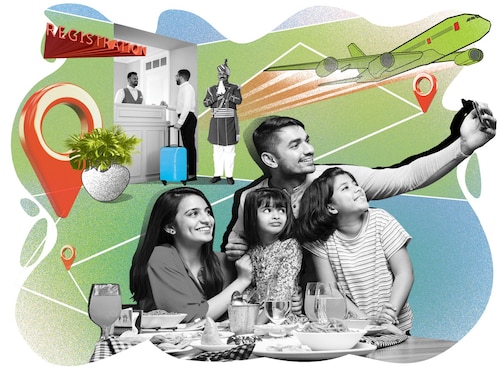 India’s hospitality sector underwent structural shifts—as what had begun as a severe shock during the pandemic soon became a phase of rebalancing and reinventing. 
Illustration: Chaitanya Dinesh Surpur Image: Shutterstock