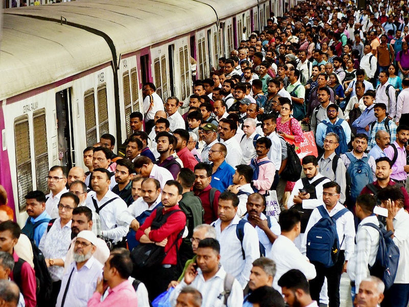 Massive crowd waiting to catch their local train to reach their destination at CSMT railway station on June 9, 2025 in Mumbai, India. Four commuters lost their lives and nine others were wounded after falling down from an overcrowded train, Passengers were travelling from Kasara to CSMT.