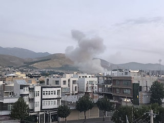 This handout photo released by Iran"s Revolutionary Guard Corps (IRGC) official Sepah News Telegram channel on June 13, 2025 reportedly shows smoke billowing from a site targeted by an Israeli strike in the Iranian capital Tehran early in the morning.
Image: Sepah News / AFP