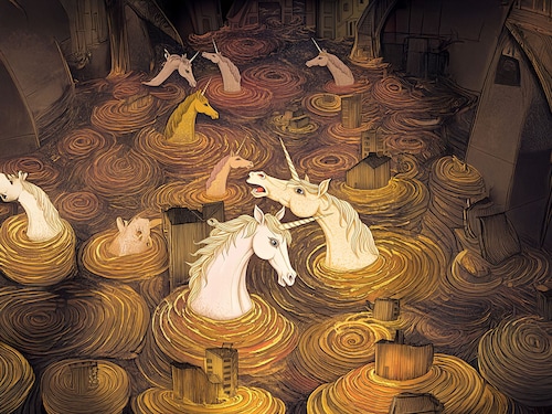 At last count, there were 140,000 officially recognised startups in the country, with more than 115 unicorns among them. 
Illustation: Kapil Kashyap/AI