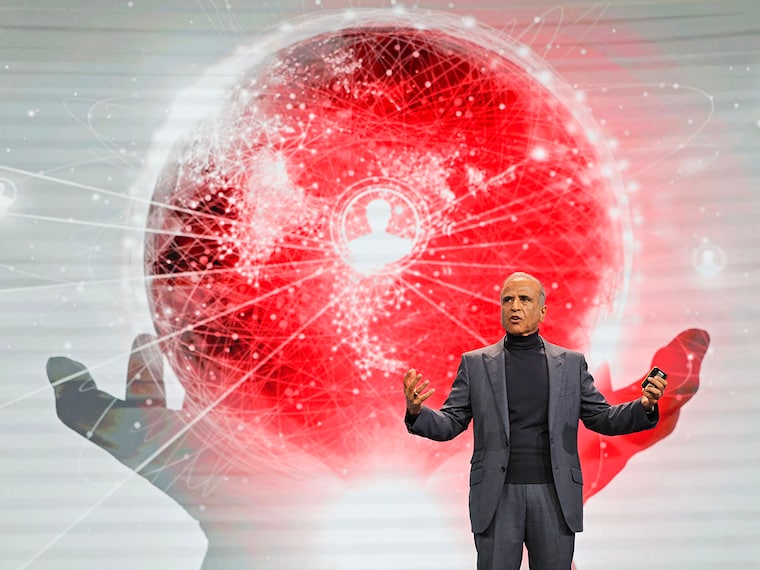 Sunil Bharti Mittal, Founder and Chairman of Bharti Enterprises, delivers a speech during Keynote 1 at the MWC (Mobile World Congress), the world"s biggest mobile fair, in Barcelona on March 3, 2025. Surrounded by investment and innovation projects, the Mobile World Congress (MWC) kicks off today in Barcelona amid a context of euphoria but also tensions over artificial intelligence (AI), whose rapid advancement is shaking up the tech sector.