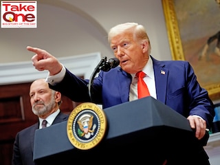 US President has imposed 25 percent tariffs on imports from Mexico and Canada effective from March 4, along with doubling of duties to 20 percent (from 10 percent) on Chinese goods. 
Image: Andrew Harnik/Getty Images