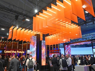 MWC (Mobile World Congress), the world"s biggest mobile fair, in Barcelona on March 5, 2025. As the world"s biggest wireless technology fair, the Mobile World Congress in Barcelona is packed with manufacturers showing off their latest gadgets and inventions. This year"s stands have looked to wow visitors with an ultra-lifelike humanoid robot, colour-changing smartphones, smart contact lenses and many more. 
Image: Josep Lago / AFP