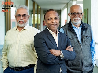 Bugworks Research co-founders (from left): Balasubramanian Venkataraman, Anand Anandkumar and Santanu Datta. Image: Nishant Ratnakar for Forbes India
