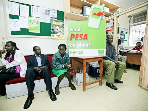 A file photo of M-Pesa cell phone finance company offices in Bungoma, Kenya. This company"s ability to learn fast and change direction helped M-Pesa become a leader in mobile payments, becoming a global benchmark for success in the industry.
Image: Brent Stirton/Getty Images A file photo of M-Pesa cell phone finance company offices in Bungoma, Kenya. This company"s ability to learn fast and change direction helped M-Pesa become a leader in mobile payments, becoming a global benchmark for success in the industry.
Image: Brent Stirton/Getty Images
