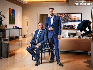 Akshay Arora (seated), chairman, with son Shiven Arora, managing director, Blue Jet Healthcare Ltd
Image: Mexy Xavier