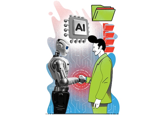 The AI revolution offers huge opportunities for Indian startups, but with one big difference: The time to reach scale has shrunk dramatically.
Illustration: Chaitanya Dinesh Surpur