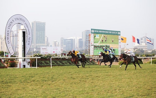  The Forbes India Trophy race in progress at Mumbai&rsquos historic Mahalakshmi Race Course                                                