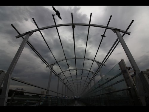  <p>An ominous sky in Mumbai, India on June 02, 2020, a day before Cyclone Nisarga made landfall</p>