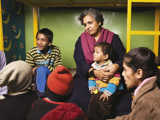 Anjali Gopalan interacts with the adults and children who come to the care home