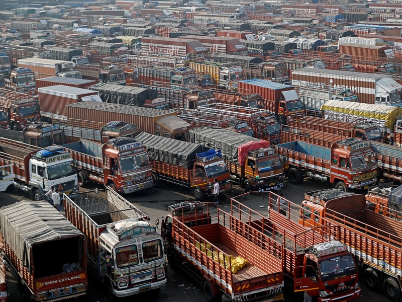 Photo of the Day: Farmer trucks seen as protest intensifies