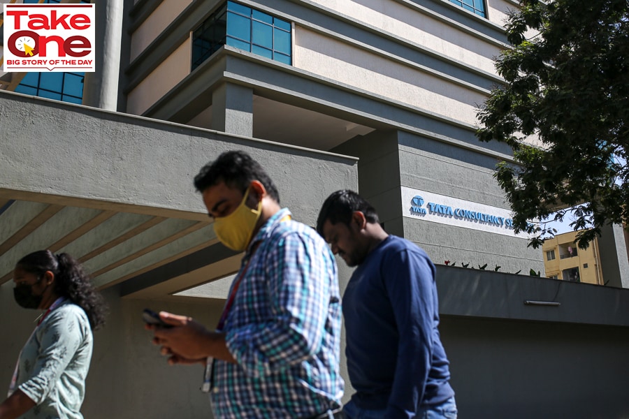 A view of Tata Consultancy Services Ltd. offices in the Electronic City area of Bengaluru, India, on Monday, Feb. 28, 2022.
Image: Dhiraj Singh/Bloomberg via Getty Images