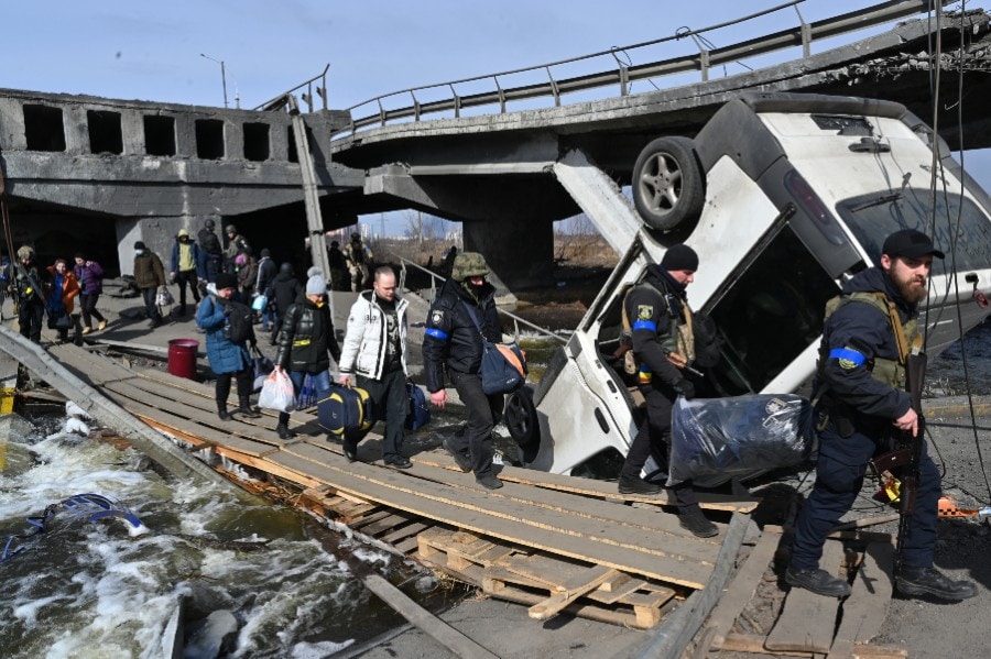 Ukraine's economy will collapse by 45.1 percent this year, as per a prediction by the World Bank. (Credit: Sergei SUPINSKY / AFP)