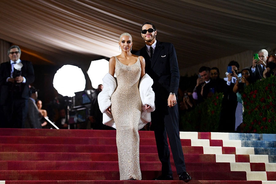 For the Met Gala, Kim Kardashian slipped into a dress previously worn by Marilyn Monroe in 1962. Image: Angela Weiss / AFP 