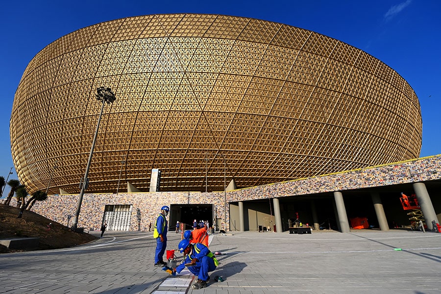 A general view outside the Lusail Stadium for the 2022 FIFA World Cup. Image: Shaun Botterill/Getty Images