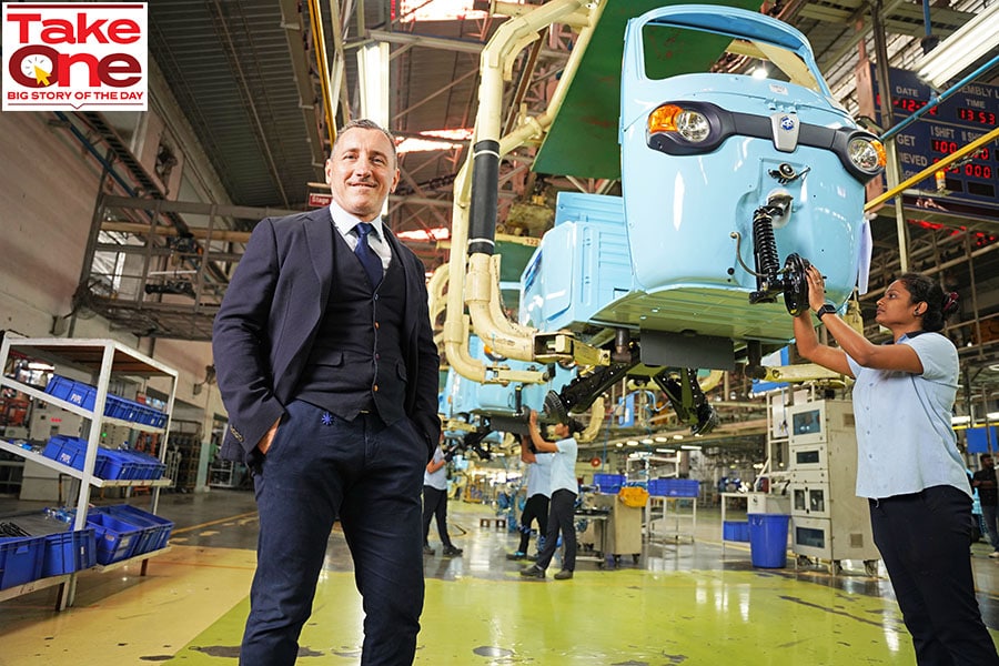 Diego Graffi, chairman and MD of Piaggio India at their plant in Baramati, Maharashtra
Image: Mexy Xavier